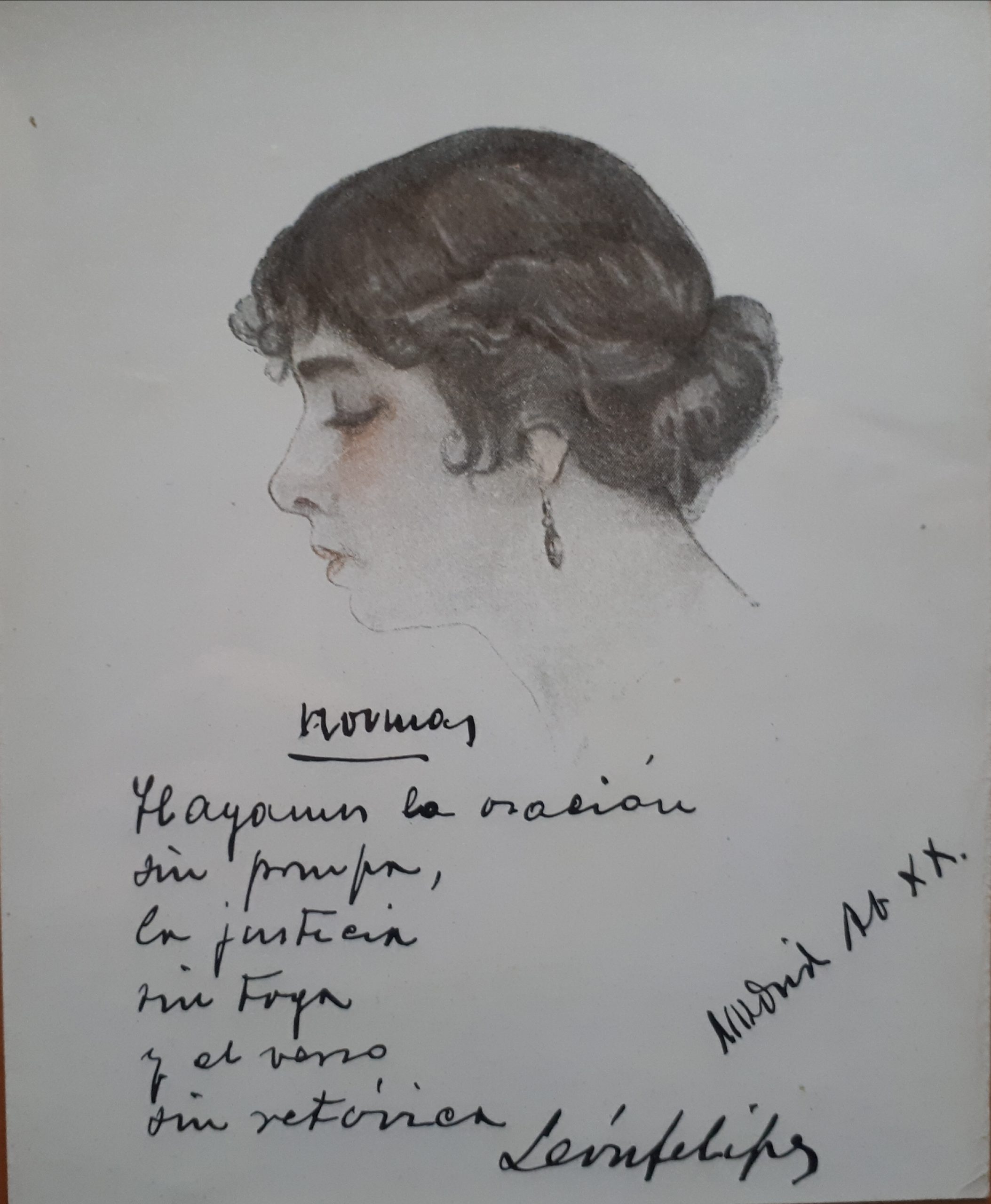 Dedicatoria de León Felipe, 1920