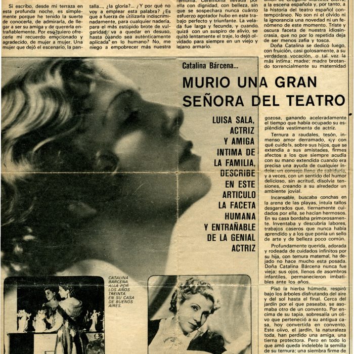 Artículo. Recuerdo de Catalina Bárcena en El País